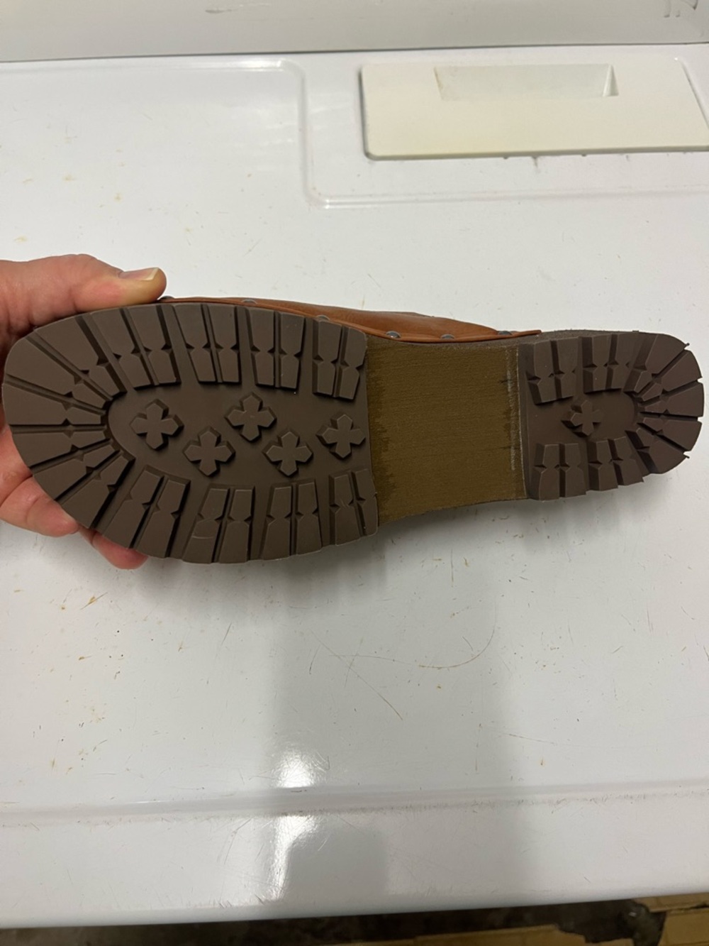 Yellow Box Brown Leather Slide Clog with Studded Trim - Picture 4 of 4